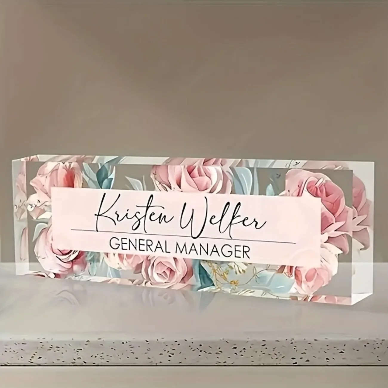 Desk Name Plate - Custom 2D Flat Personalized Acrylic Desk