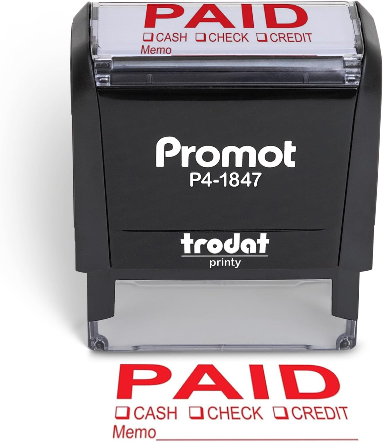 Self Inking Stamp - Self Inking Paid Stamp - Red