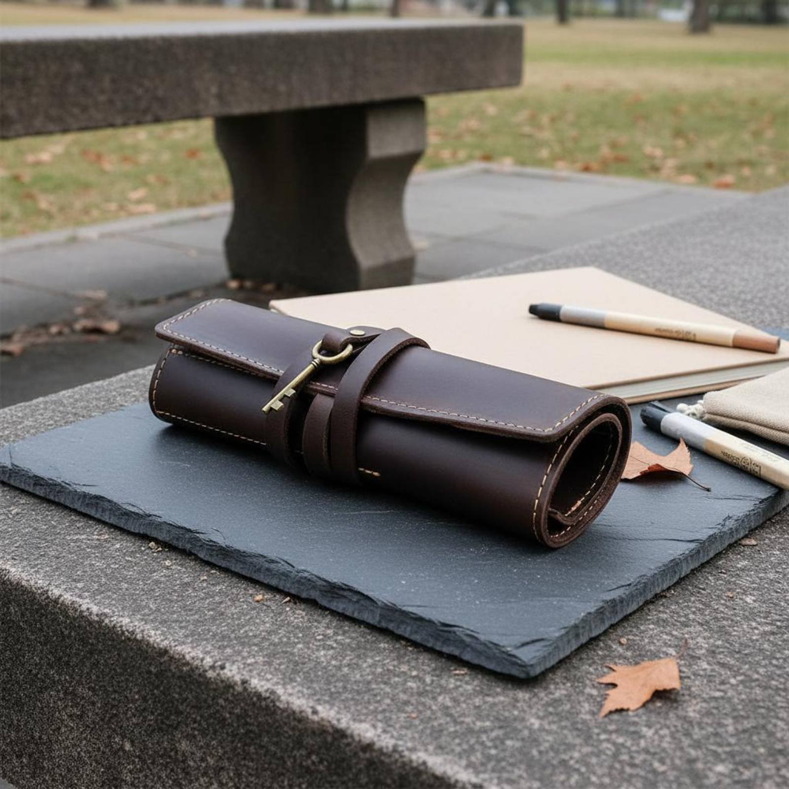 Leather Foldable Writing Utens – обзор и цена Pen Pouch Roll