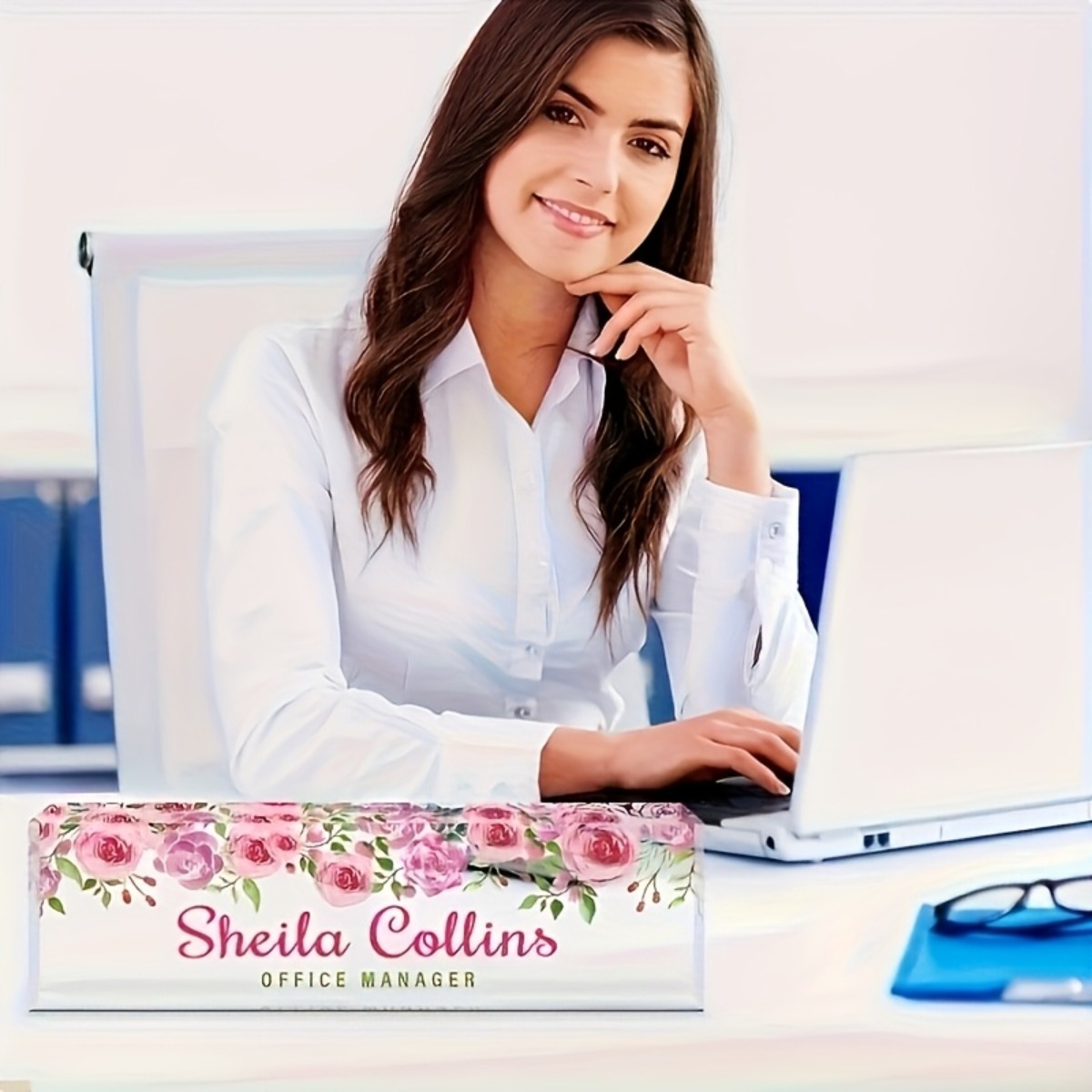 [2D Flat] Minimalist Floral Ac – обзор и цена Desk Name Plate