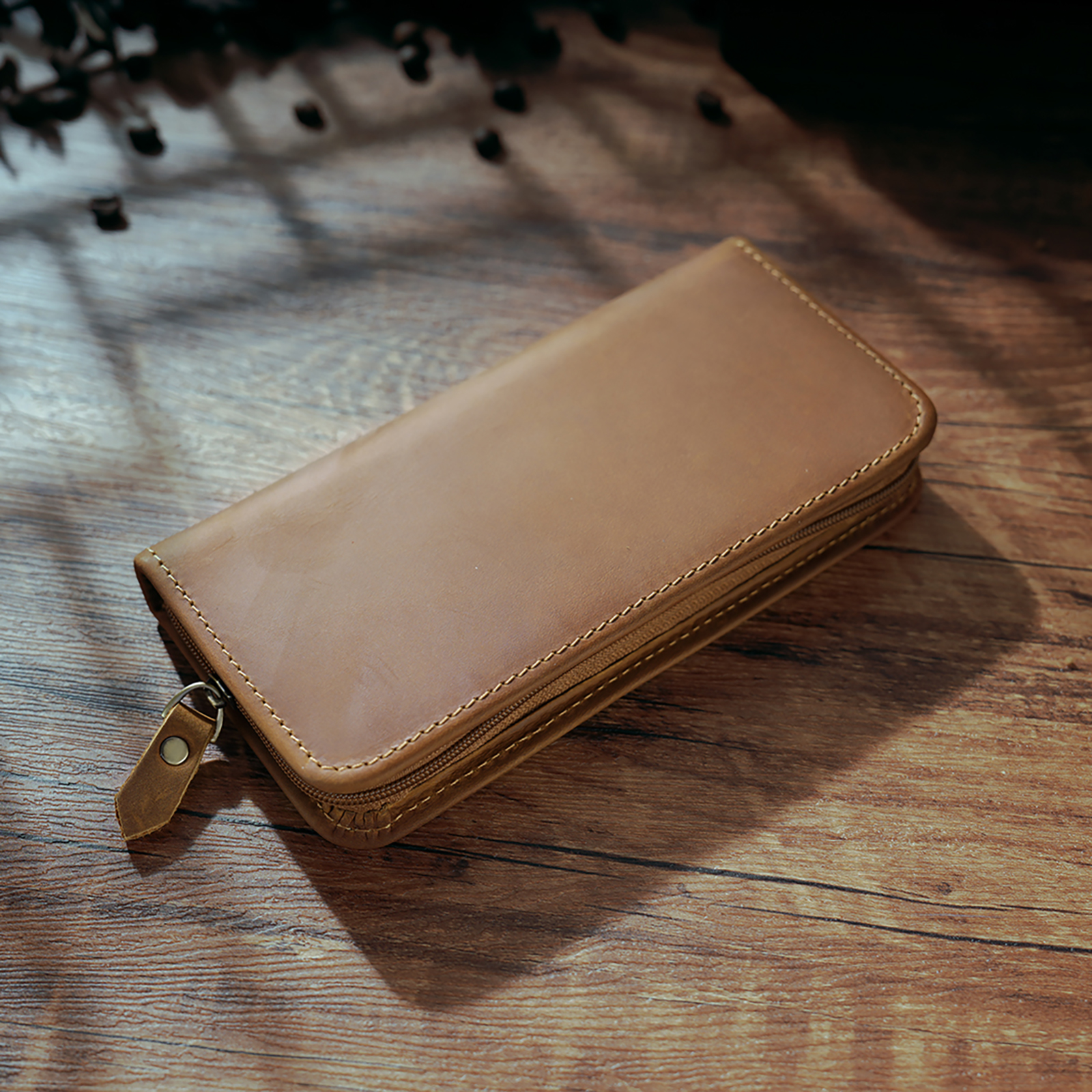 Genuine Leather Zipper Pencil  – обзор и цена Pen Pouch Roll