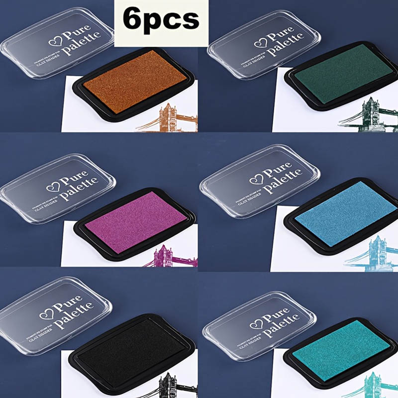 6 pieces - Retro solid color s – обзор и цена Self Inking Stamp