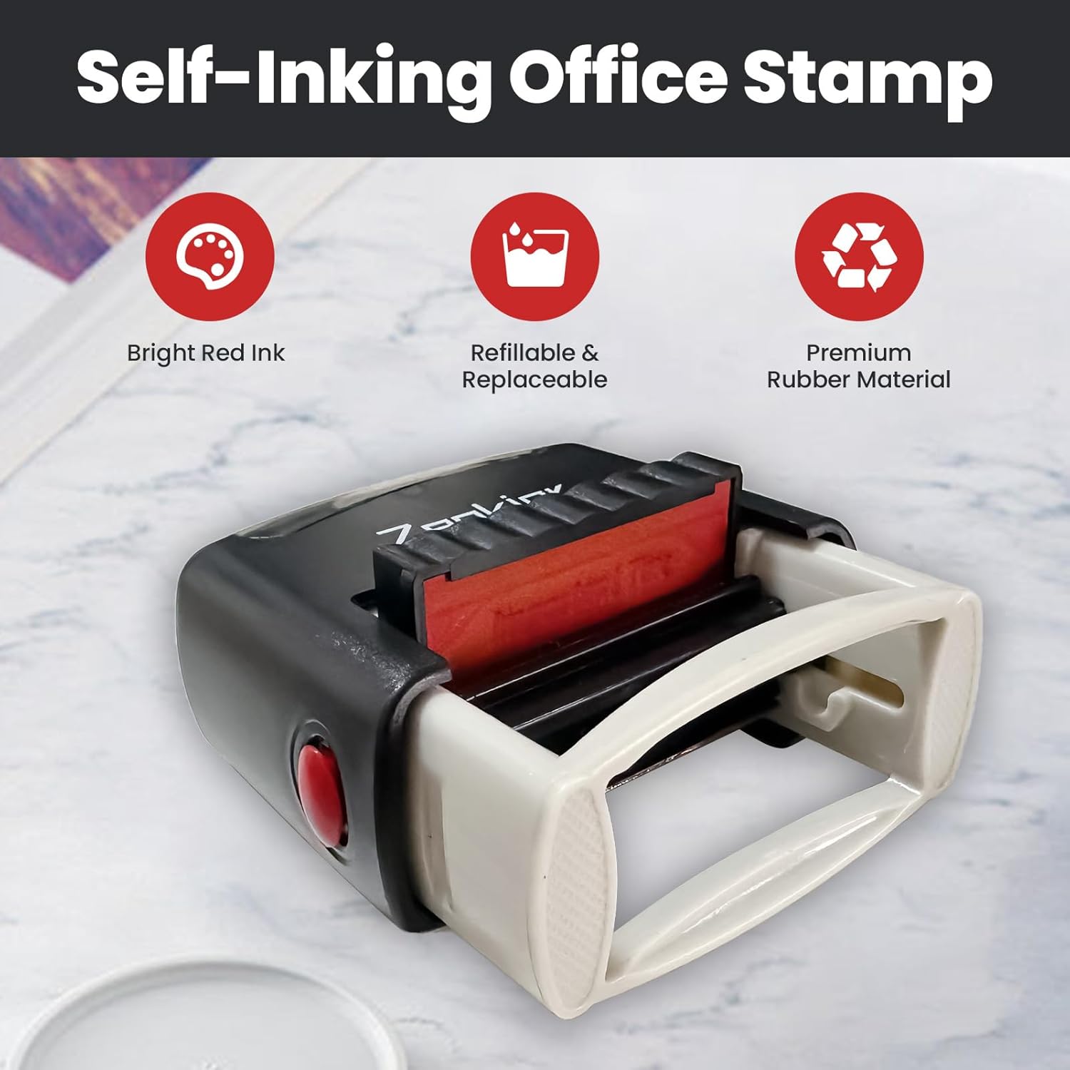 Self-Inking Scanned Stamp, Red – обзор и цена Self Inking Stamp
