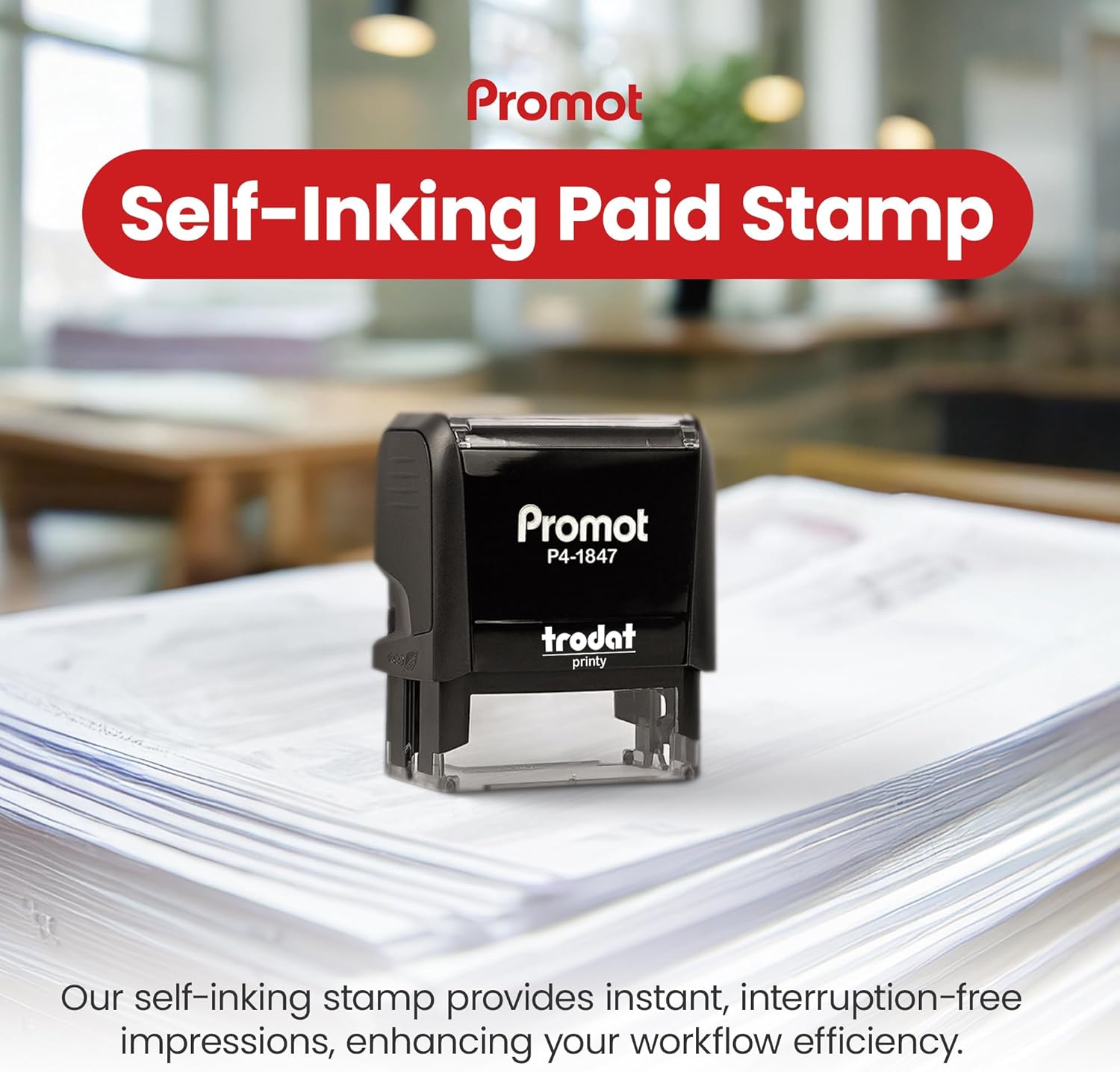 Self Inking Paid Stamp - Red I – обзор и цена Self Inking Stamp