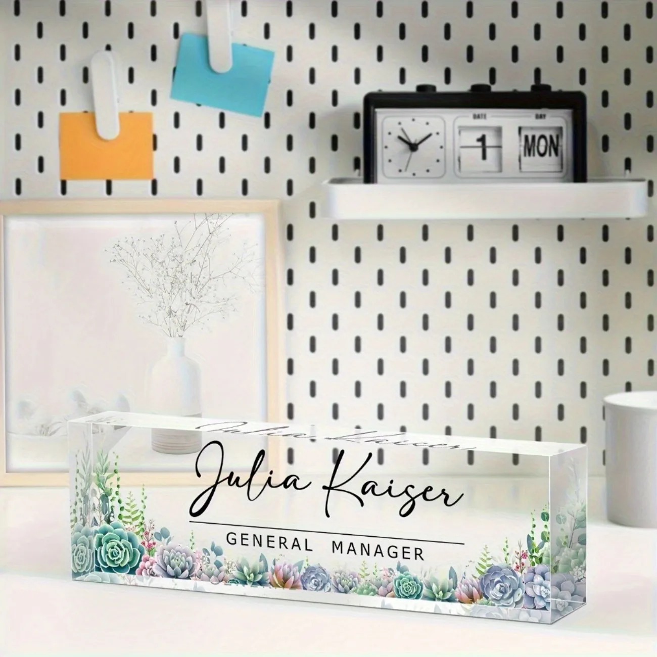 [2D Flat] 1pc Custom Floral De – обзор и цена Desk Name Plate